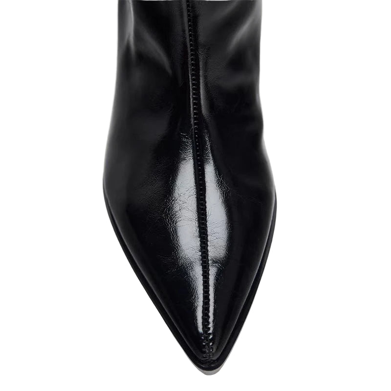 Slouchy Pointed Toe Knee-High Boots