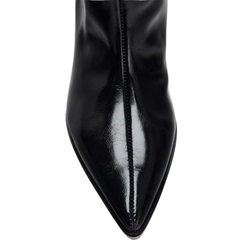 Black Sleek High-Heel Knee Boots
