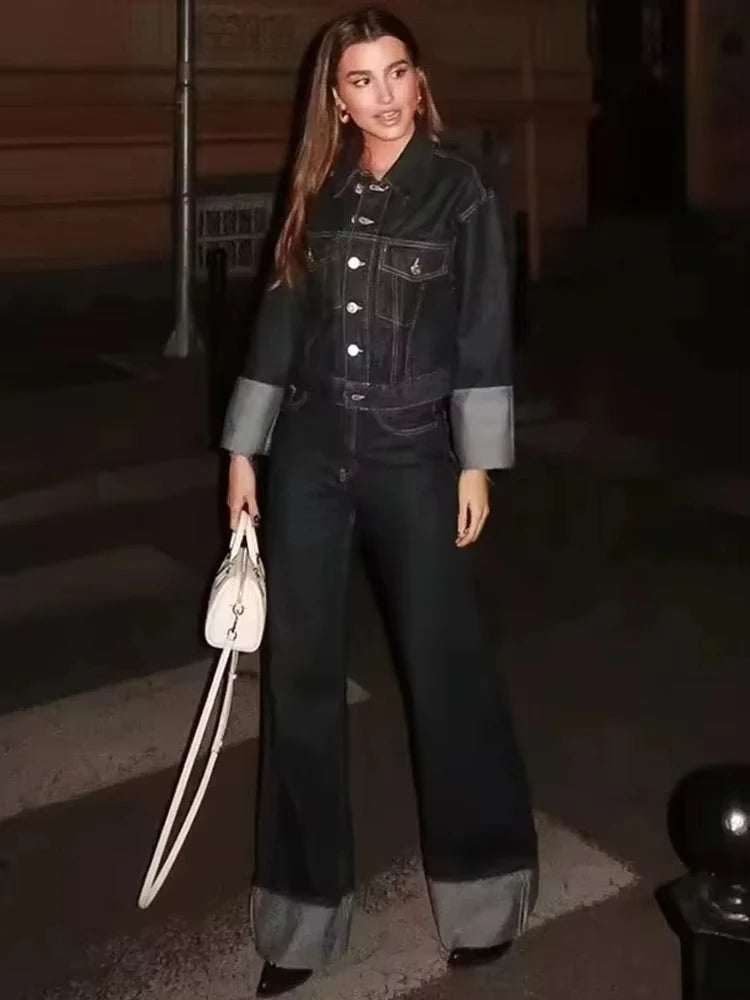 Cropped Jacket + Wide-Leg Pants