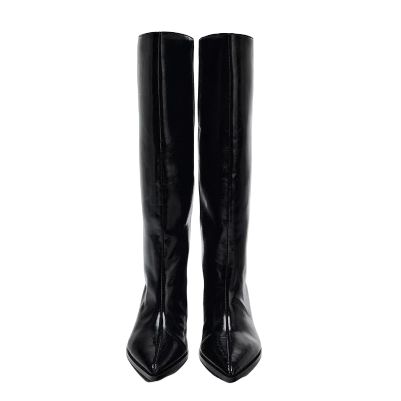 Slouchy Pointed Toe Knee-High Boots