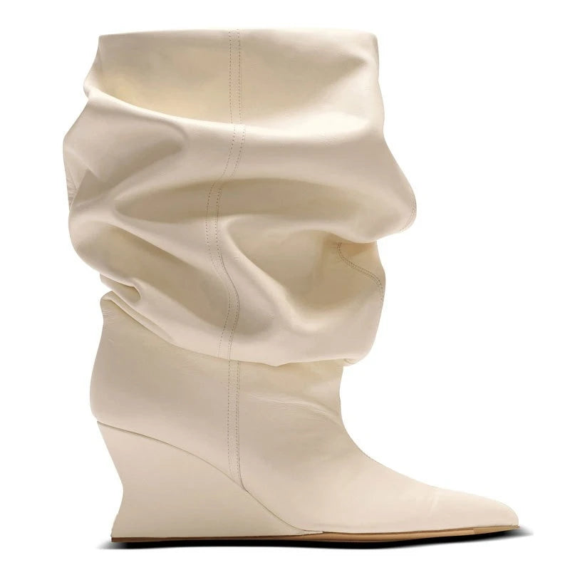Dramatic Mix  Ruched Slouch Boots