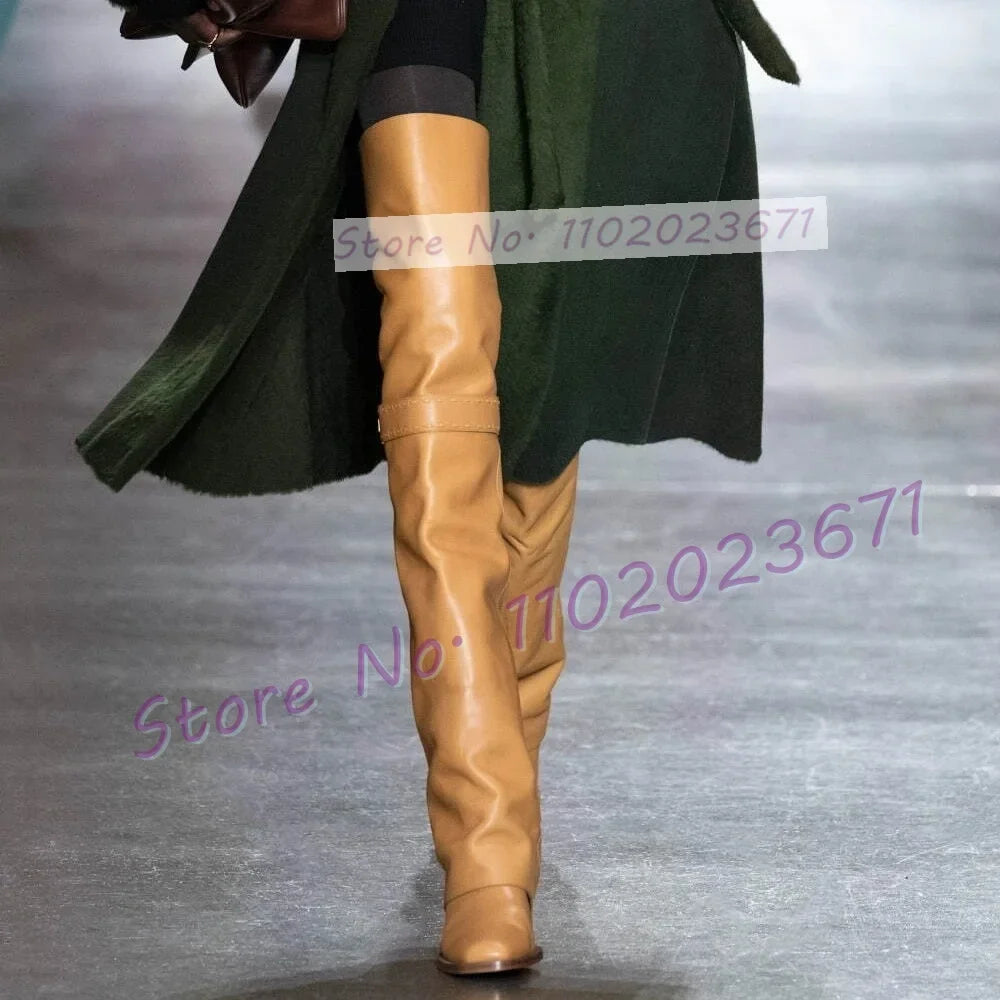 Chic Olive Green Slouchy Over-the-Knee Boots
