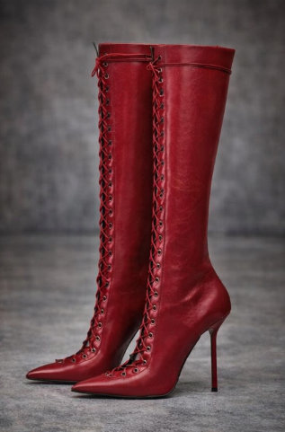 Scarlet Dominion Lace-Up Knee-High Boots