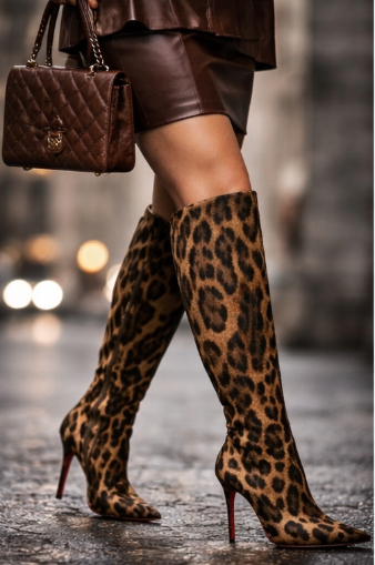 Wild Desire Leopard Thigh-High Stiletto Boot