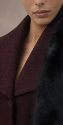 Elegant Wine Color  Long Coat