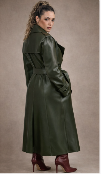 Leather Women Long Coat