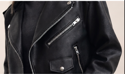 Raven Luxe Oversized Faux Leather Biker Jacket