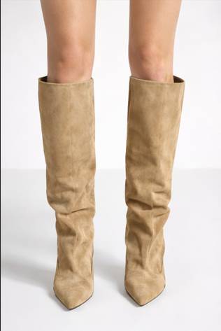 Pointed Toe Vegan Knee-High Stiletto Boot