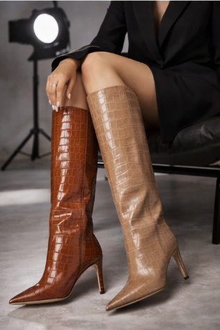 Luxe Croc Knee-High Boots