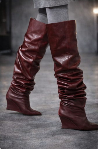 Dramatic Mix  Ruched Slouch Boots