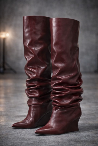 Dramatic Mix  Ruched Slouch Boots