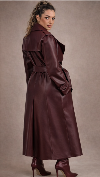 Leather Women Long Coat