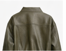 Distressed-Effect Vegan Leather Jacket